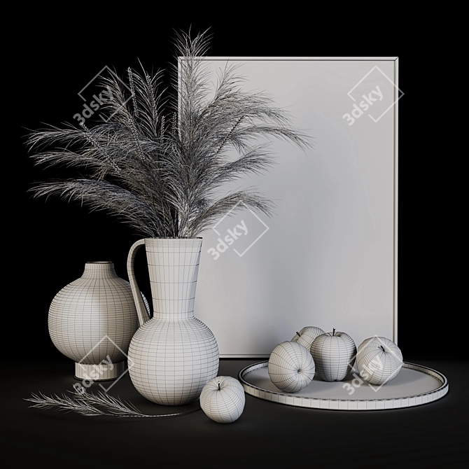 Autumn Art Decor Set: Matisse Poster, Apple Dish, Branch Pitcher & Vase 3D model image 3