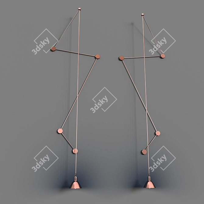 Modern String Pendant Light 3D model image 1