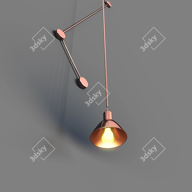 Modern String Pendant Light 3D model image 2