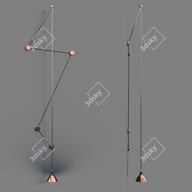 Modern String Pendant Light 3D model image 3