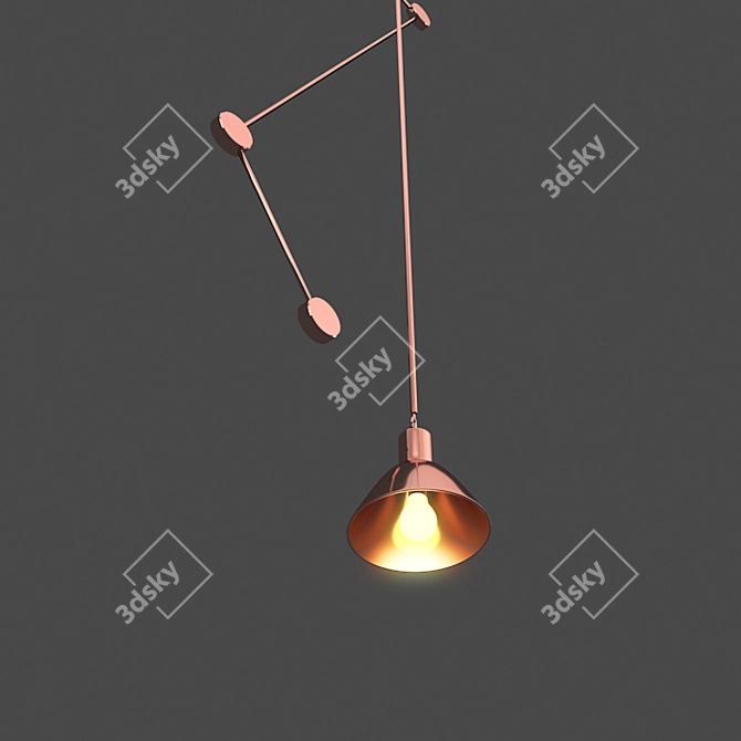 Modern String Pendant Light 3D model image 5