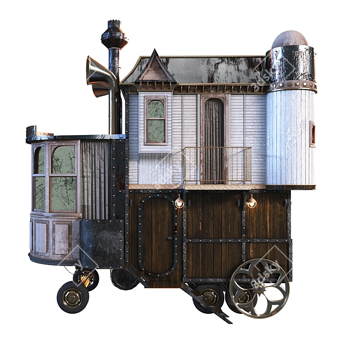 Victorian Steampunk Mobile Home 3D model image 1