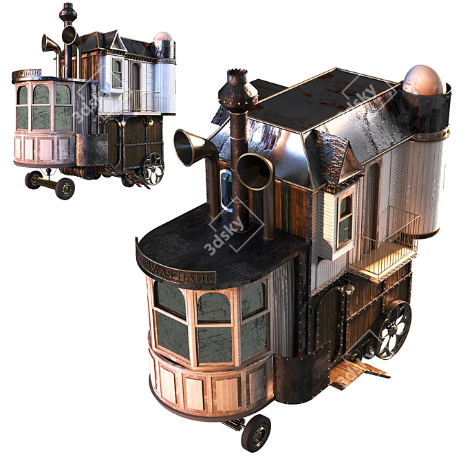 Victorian Steampunk Mobile Home 3D model image 3