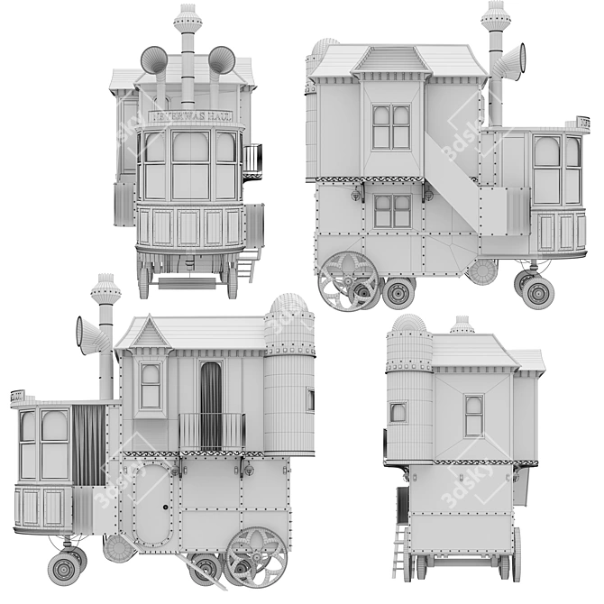 Victorian Steampunk Mobile Home 3D model image 4