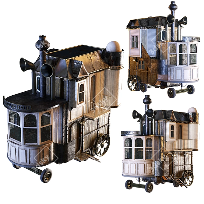 Victorian Steampunk Mobile Home 3D model image 8