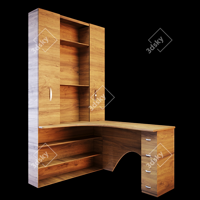 Sleek and Functional Office Table 3D model image 6