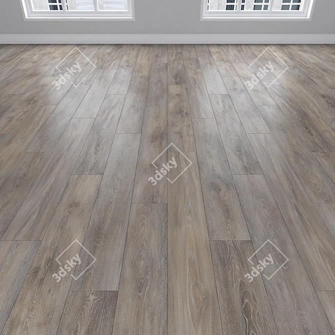 Parquet Oak: Herringbone, Linear, Chevron 3D model image 2