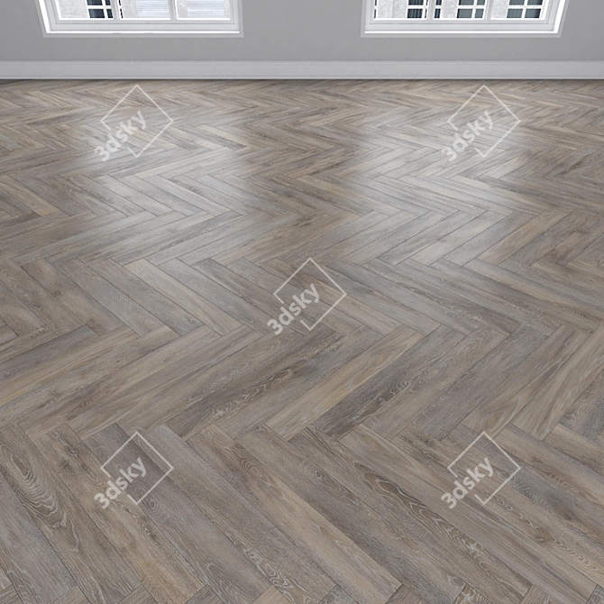 Parquet Oak: Herringbone, Linear, Chevron 3D model image 3