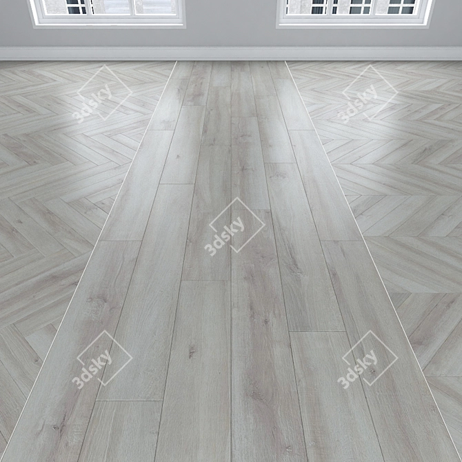 Parquet Oak: Herringbone, Linear, Chevron 3D model image 1