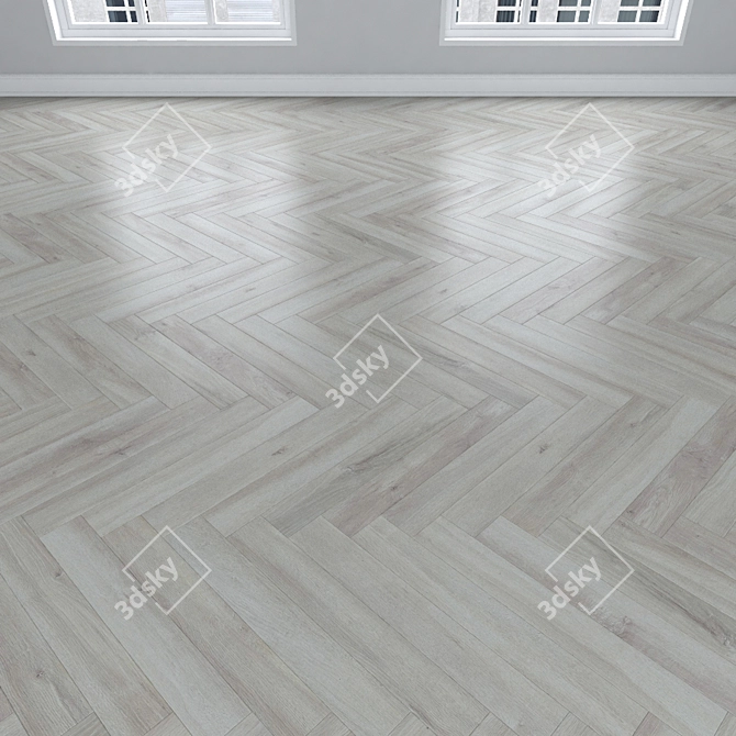 Parquet Oak: Herringbone, Linear, Chevron 3D model image 3