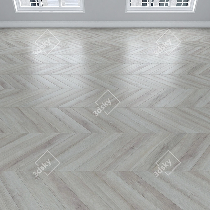 Parquet Oak: Herringbone, Linear, Chevron 3D model image 4