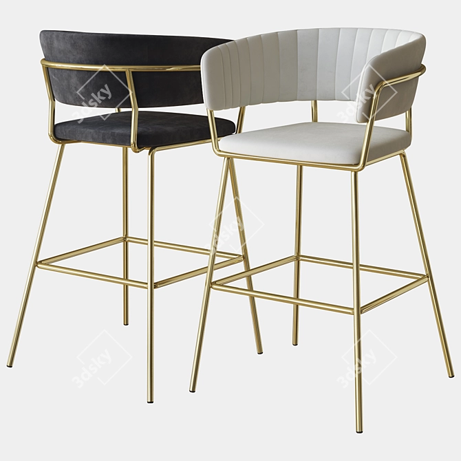 Sleek and Stylish Zuo Modern Bar Chair 3D model image 1
