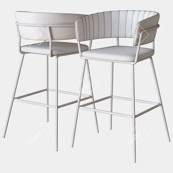 Sleek and Stylish Zuo Modern Bar Chair 3D model image 3