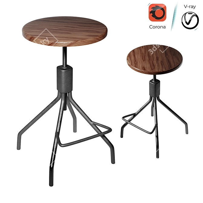 2016 Bar Chair: Stylish and Versatile 3D model image 1