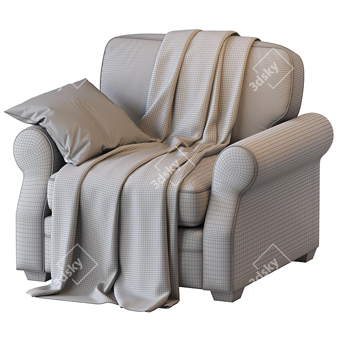 Fremont Upholstered Armchair 3D model image 4