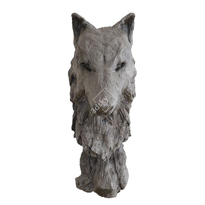 Wild Spirit Wolf Sculpture 3D model image 1