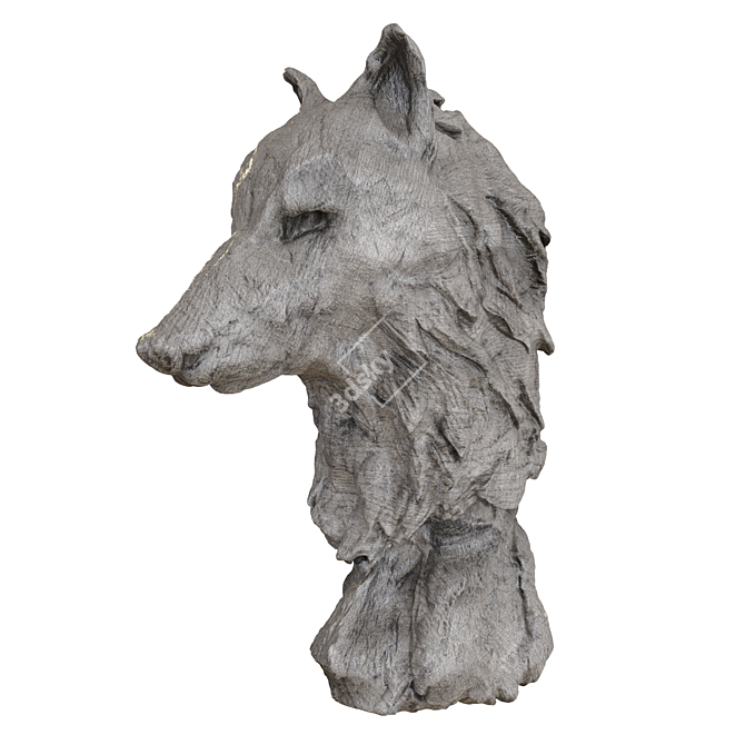 Wild Spirit Wolf Sculpture 3D model image 2