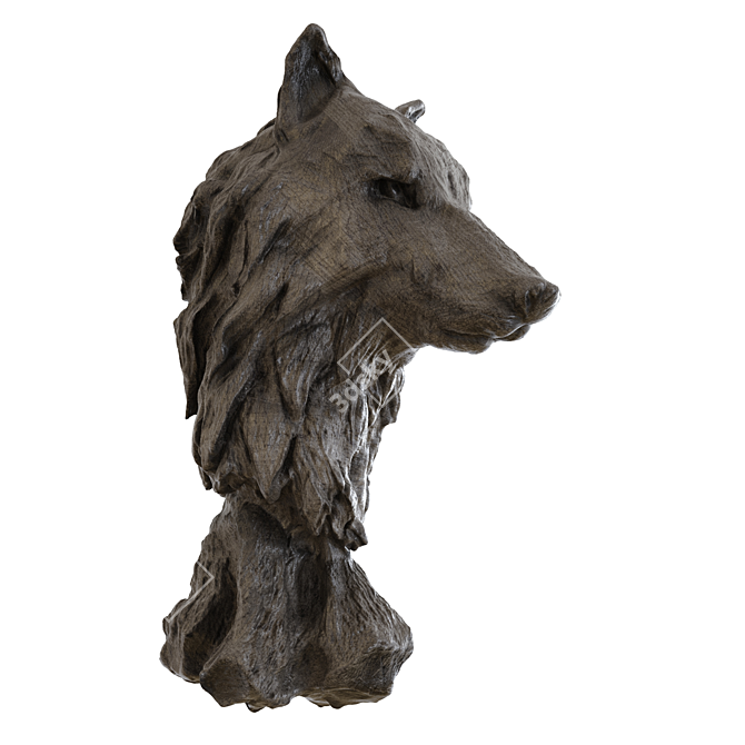 Wild Spirit Wolf Sculpture 3D model image 3