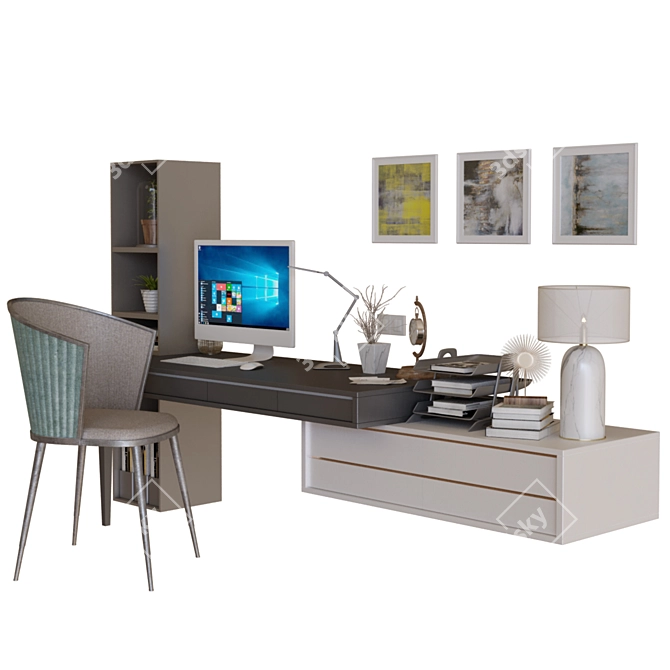 Versatile Work Desk for Optimal Productivity 3D model image 7