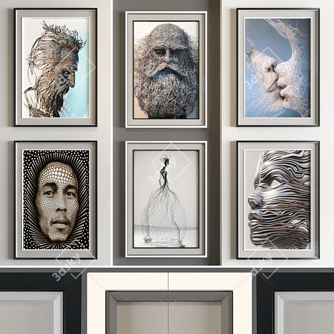 Elegant Human Statue Art Frame 3D model image 1