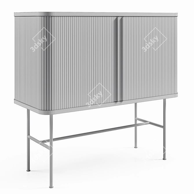 Sleek H&M Shutter Cabinet 3D model image 3