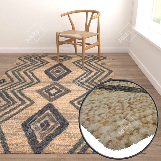 Luxurious Carpets Set - High-Quality Textures 3D model image 5