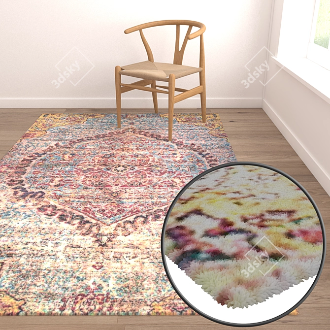 Luxury Carpet Set with High-Quality Textures 3D model image 5