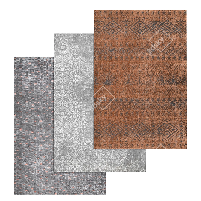 High-Quality Carpet Set with Variants 3D model image 1