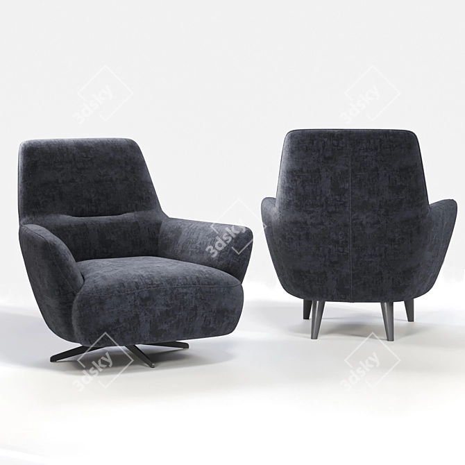 Modern Polygon Armchair 3D model image 4