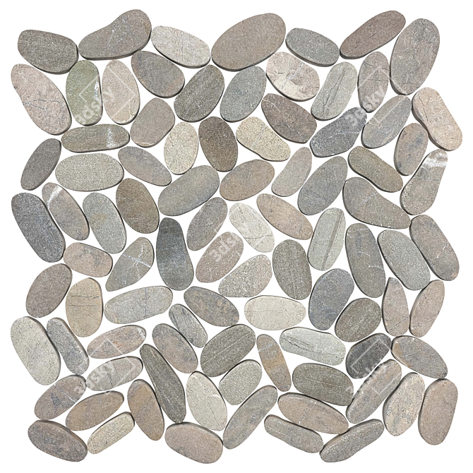 Zen Pebbles: Vitality Mica Mosaic 3D model image 1