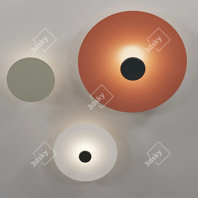 VIBIA Flat Ceiling Lamp: Sleek & Stylish Illumination 3D model image 2