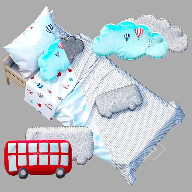 SNIGLAR Children's Bed Set 3D model image 2