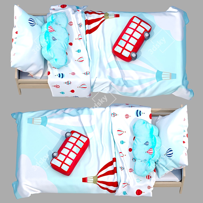 SNIGLAR Children's Bed Set 3D model image 3