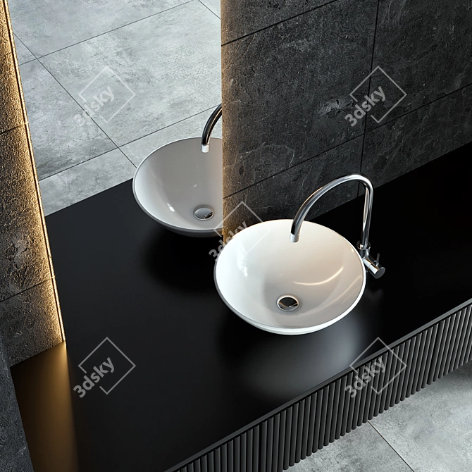 Modern 180cm Bathroom Furniture 3D model image 3