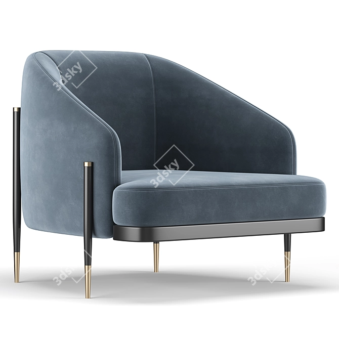 Classic Comfort: Oxford Armchair 3D model image 2