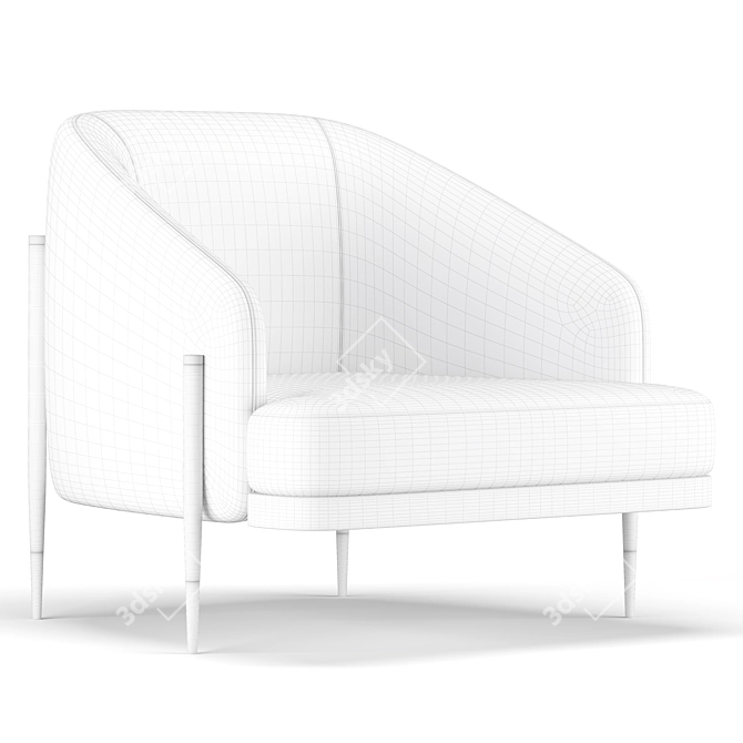 Classic Comfort: Oxford Armchair 3D model image 4