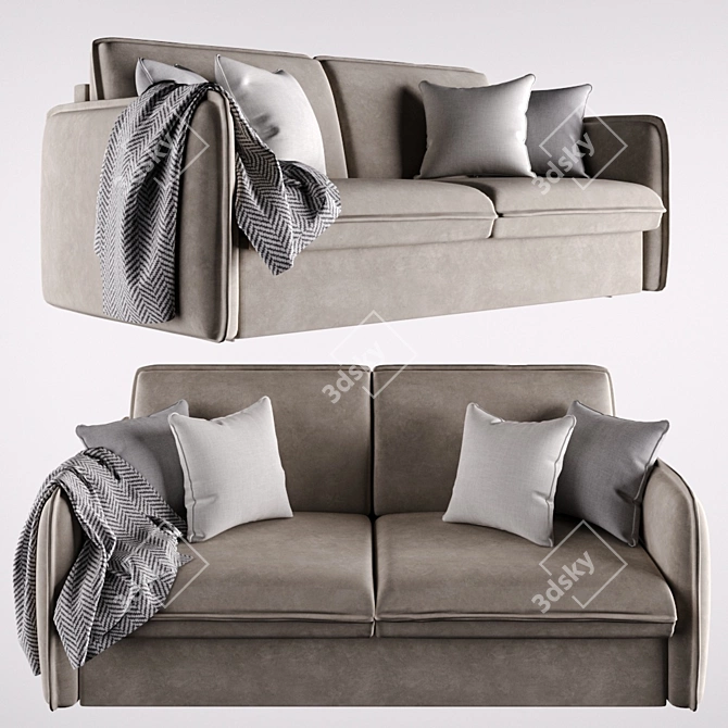 Ivy Sofa Bed: Sleek & Comfy 3D model image 1