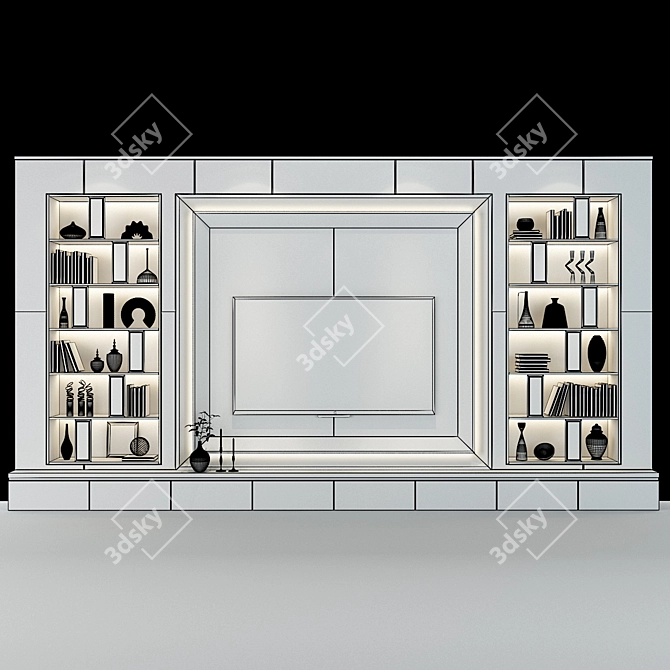 Stylish TV Shelf by Studia 54 3D model image 2