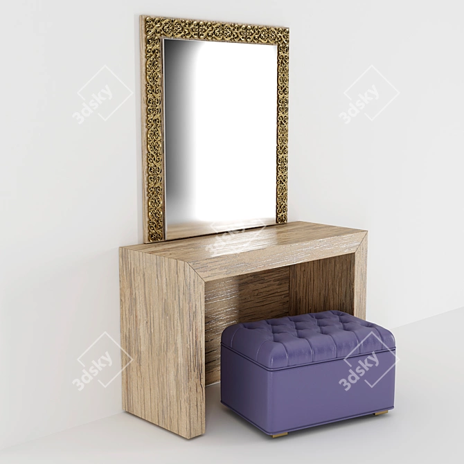 Elegant Vanity Dressing Table 3D model image 1