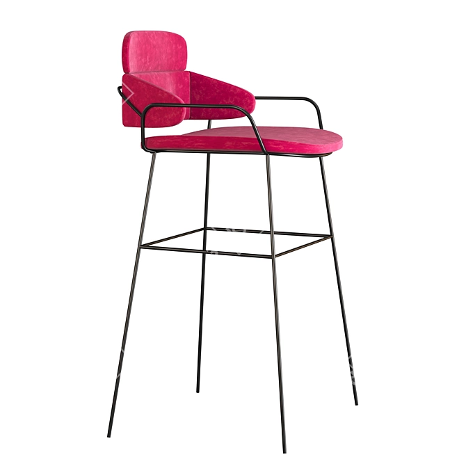 Modern Ergonomic Stool 3D model image 2