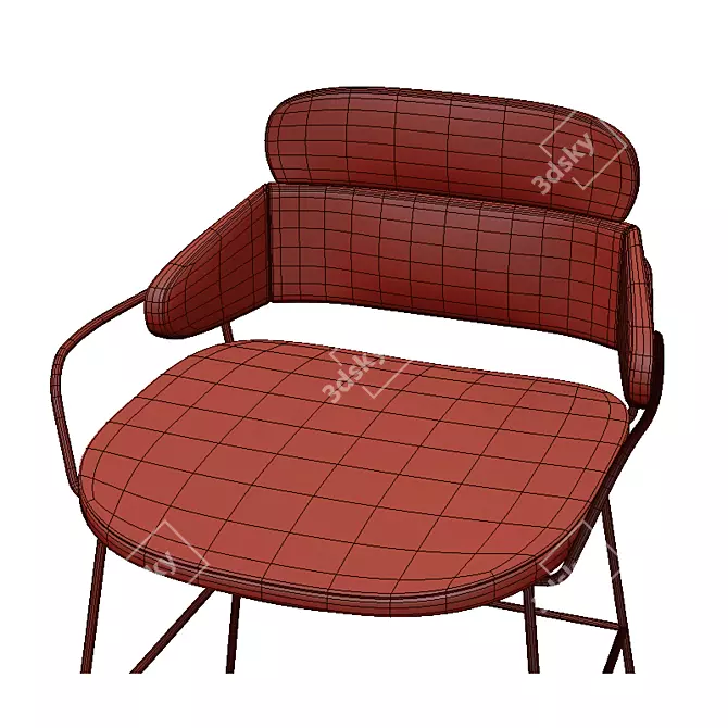 Modern Ergonomic Stool 3D model image 5