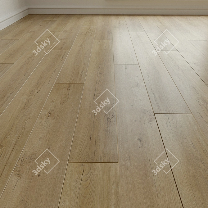 Honey Oak Parquet Floor 3D model image 1