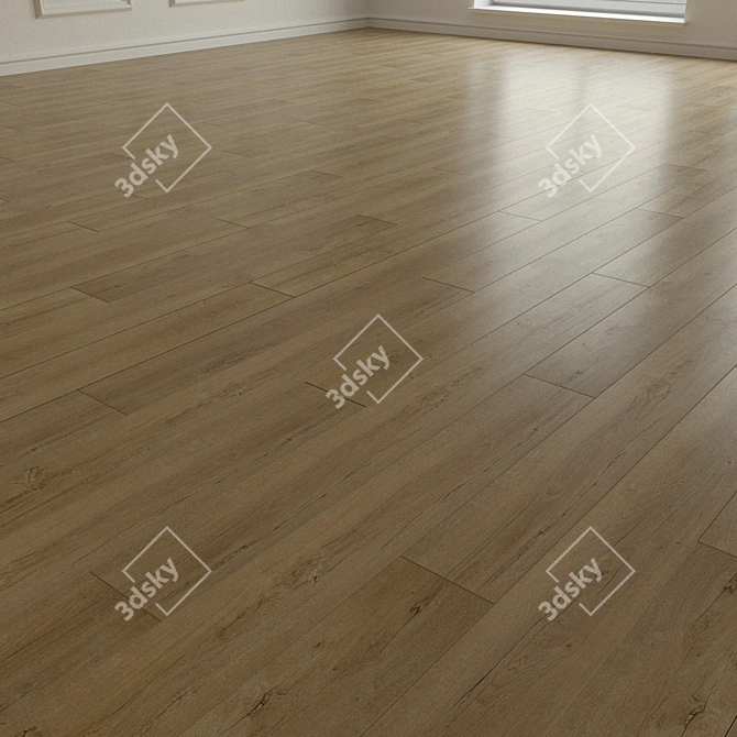 Honey Oak Parquet Floor 3D model image 2