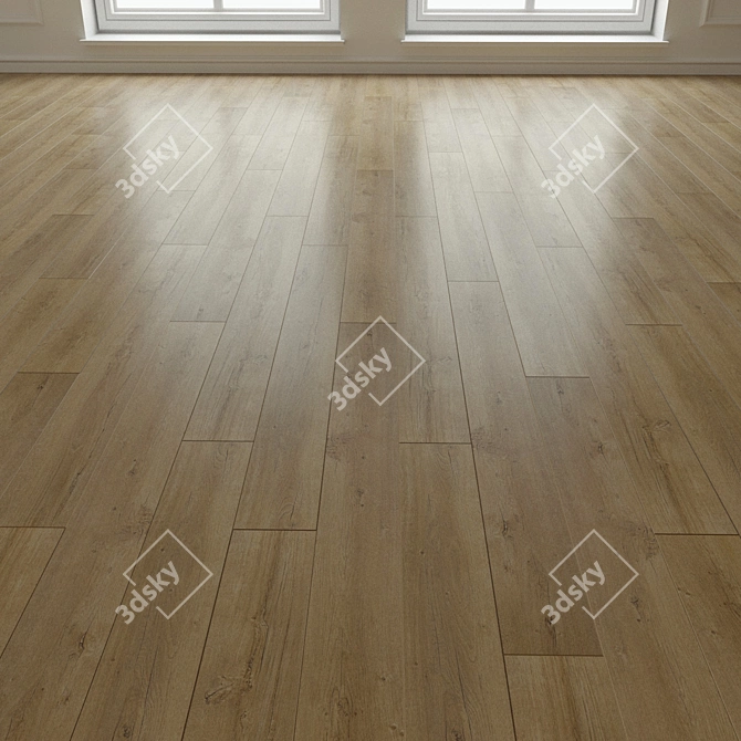 Honey Oak Parquet Floor 3D model image 3