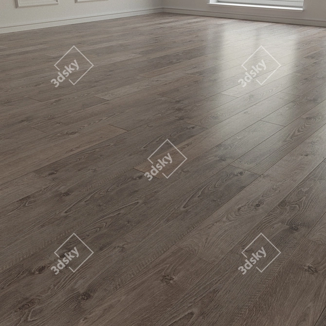 Oak Natur Grey Laminate Parquet 3D model image 2