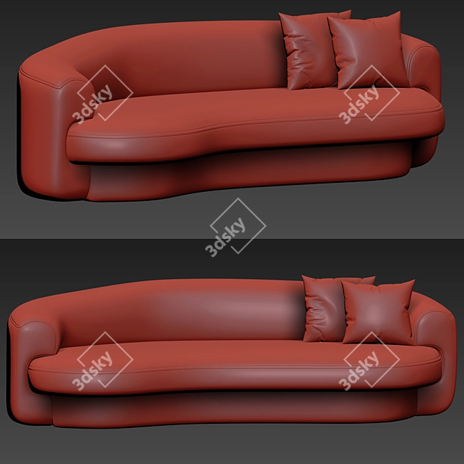 Elegant Freeform Vladimir Kagan Canape Sofa 3D model image 3