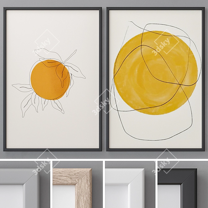 Abstract Art Paintings Set 3D model image 1