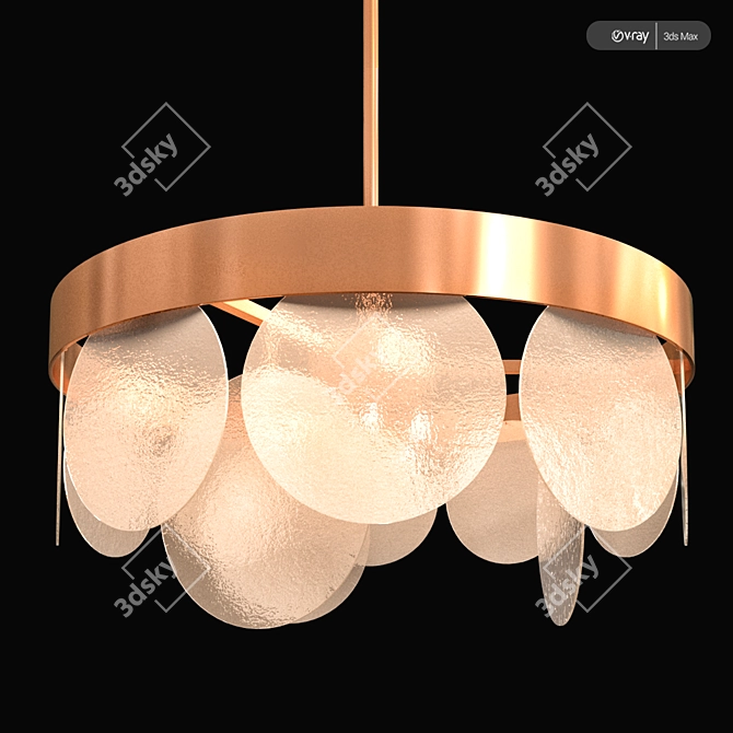 Elegant Glassy Chandelier by Romatti 3D model image 1