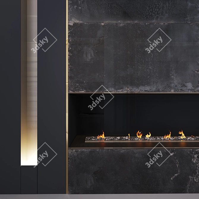 Elegant Fireglow: Decorative Fireplace Light 3D model image 2