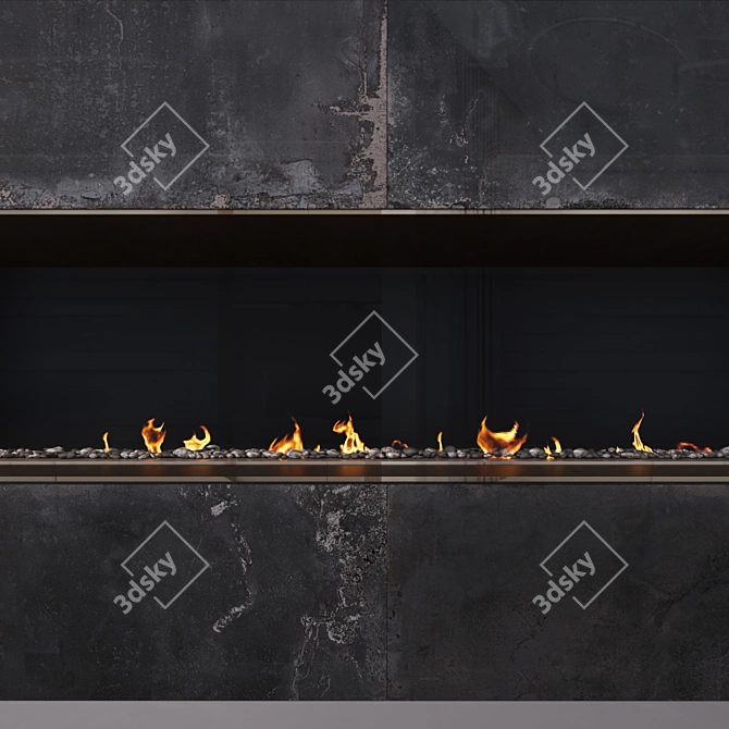 Elegant Fireglow: Decorative Fireplace Light 3D model image 3